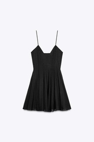 ZARA ชุดเดรส ใส่ออกงาน สายเดี่ยว  ZW COLLECTION SHORT POPLIN DRESS (B2702)