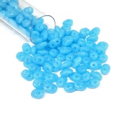 Superduo, 2.5x5mm, Turquoise Blue. 10gm/tube.
