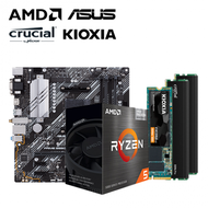 【重磅價】AMD【6核】Ryzen5 5500GT+華碩 PRIME B550M-A WIFI II+美光 Crucial PRO DDR4-3200 16G*2+鎧俠 KIOXIA Exceria G2 1TB