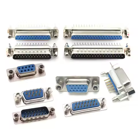 5Pcs DB9 DB15 DB25 DB37/9/15/25/37 Pin Straight 180 Degree Male Female Plug D-sub PCB Mounting Conne