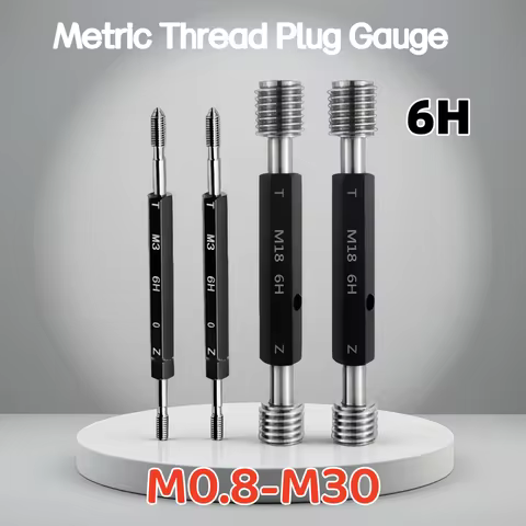 6H 1PCS M0.8M1M2M3M4M5M6M8M10M12M14M16M18-M30internal thread plug gauge, check tool, internal thread