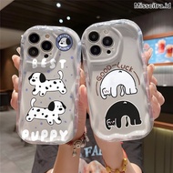 CLEAR MELTING BLACK & WHITE ANIMALS CASE FOR OPPO A60 A72 A74 A76 A78 A79 A95 F11 RENO 4 4F 5 5F 6 7