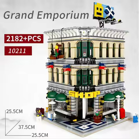 2182pcs City Street Views Series Europeanizing Architecture Grand Emporium 10211 Assembling Model Ho