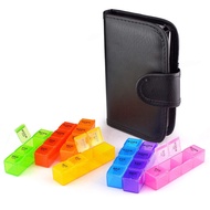 IDT 7 Day 4 times AM PM Noon Bed Rainbow Color Case Notebook Shape Pill Organizer Pill Box Medicine 