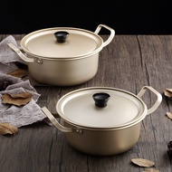 Periuk Mee Segera Aluminium Kuning Gaya Korea Periuk Ramen Periuk Memasak Kecil Periuk Mee Telinga D