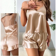 现货 爆款新款件性感睡衣套装女性荷叶边睡