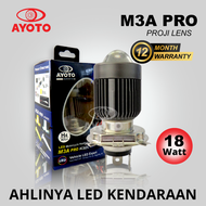 AYOTO Lampu LED Utama Motor M3A Pro H4 Hi/Lo AC DC PNP 18W + 18W | Lampu Motor | Aksesoris Motor | COD
