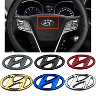 1 x ABS Hyundai Steering Wheel Logo Emblem Sticker For HYUNDAI Accent Elantra Tucson Sonata Kona IX3
