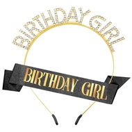 Women's birthday belt, birthday crown, birthday girl belt, birthday crown, crystal hairband set, hap