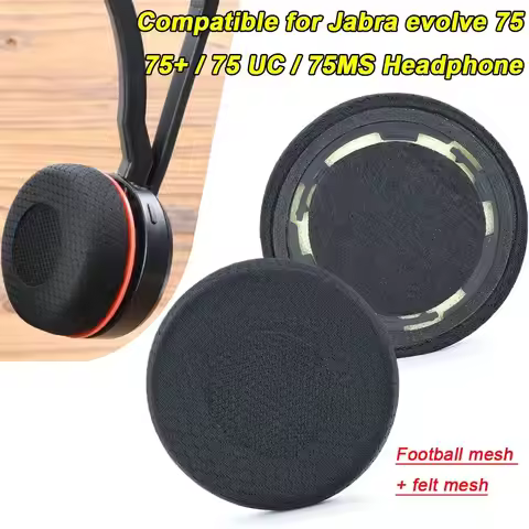 1 Pair Replacement Headphone Ear Pads Football Mesh Sponge Foam Earphone Cushions for Jabra evolve 7