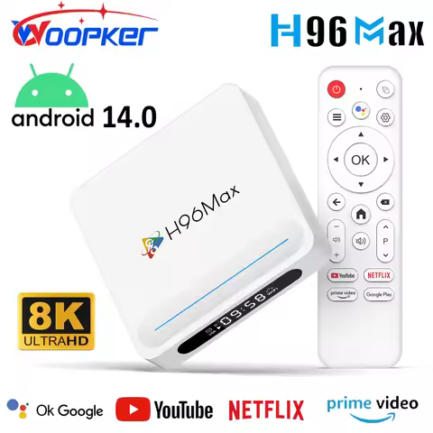 WOOPKER TV Box H96 MAX H618 PLUS 8K Android14.0 Allwinner H618 BT5.4 WiFi6 Mouse Assistance Media Pl