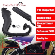 Black Exhaust Muffler Silencer Tail Pipe Vent-pipe for Yamaha PW80 PW 80 Y-Zinger Dirt Pit Bike Moto