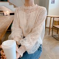 Embroidery Lace Shirt Spring femme Casual white Tops Women Long sleeve chiffon Girls Blouse New Women Blouses femme