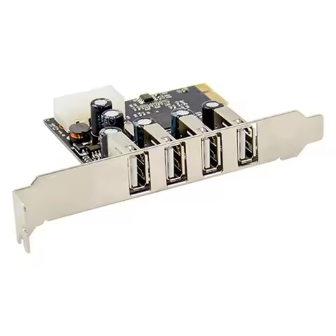 J1UL1N 1Set PCI-E To 4 Ports USB 2.0 Converter Card MCS9990 Chipset Allows Hot-Swapping USB Riser Ca