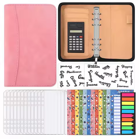 L19-A6 Budget Planner With Calculator Zip Budget Binder Budget Planner Made With Envelopes For Money