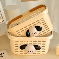 Bathroom Storage Basket with Dog-shaped Handle, Plastic Basket for Personal Items, Cosmetics, Kitche