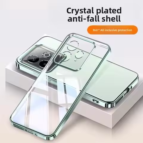 For Realme GT 7/GT 7T/GT7 PRO Case New Transparent Full-cover Electroplated Silicone Anti-drop Cover