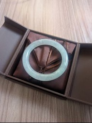 翡翠A貨冰種手鐲晴底圈口55厚10+圓條