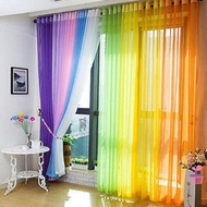 Fashion Home Decor Tulle Voile Window Curtain Door Balcony Sheer Panel Curtain Scarf Solid Sheer Window Curtains Rod Pocket Voile Window Panels Sheers for Living Room