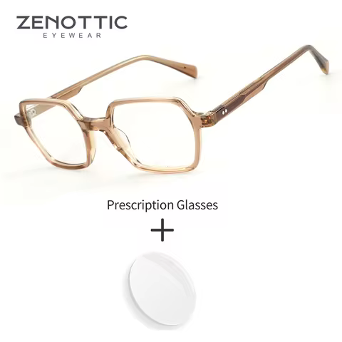 ZENOTTIC (M Size) Man Acetate Square Custom Prescription Minus Women Vision Correction Eyeglasses Ne
