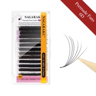 NAGARAKU Premade Fans Eyelash Extension 5D-10D 1200 Fans Thin Pointy Base Russian Fans Ready Volume