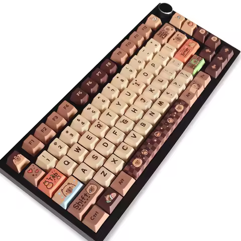 Capybara Cherry Keycaps PBT 129 Keys Five Side Dye-Sub Keycaps for Mx Switch GH60/GK61/GK64/84/87/96