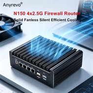 Anyrevo 4x Intel i226‑V 2.5G LAN Fanless Mini PC Intel  N95 I5‑8250U I3-8145U Firewall Industrial Co