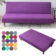 Solid Color Armless Sarung Sofa Bed Covers No Arm Elastic Tight Wrap Couch Cover Stretchable Slipcov