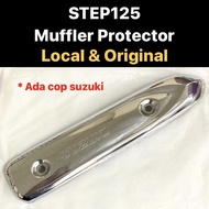 SUZUKI STEP125 EXHAUST PLATE - CHROME (ST/ORIGINAL) 14780-46G00 // STEP 125 MUFFLER PROTECTOR EKZOS COVER MUFFLER COVER