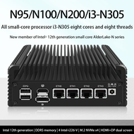 12th Gen Intel Firewall Mini PC Alder Lake i3 N305 8 Core N200 N100 Fanless Soft Router Proxmox DDR5