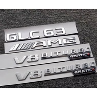 LETTERS C63, LETTERS E63, LETTERS GLC63, LETTERS S63, AMG LETTERS, SILVER V8 BITURBO LETTERS