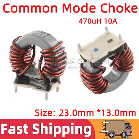 5pcs Common Mode Choke Coil Magnetic Ring Inductor with Base 470uH 10A Wire diameter 1mm Switching P