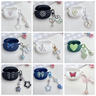 For Realme Buds T100 / T300 / T110 case luxury butterfly Keychain Earphone Silicone protect Cover fu
