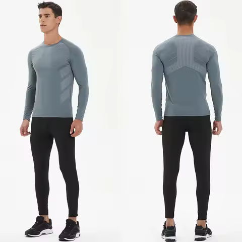 Compression Long Sleeve T Shirt Men Elastic Training shirts Gym Fitness Workout Tights Sport Jersey 