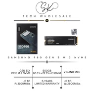 [SK TECH] SAMSUNG 980 PCIE 3.O 500GB M.2 NVME SSD R: 3100MB/S W: 2600 MB/S (MZ-V8V500B/AM) 5-YR LTD 