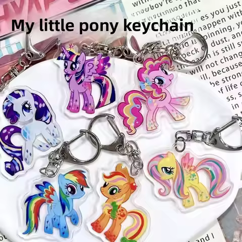 My Little Pony Acrylic Keychain Bag - Cute Decoration, Acrylic Cartoon Keychain Pony