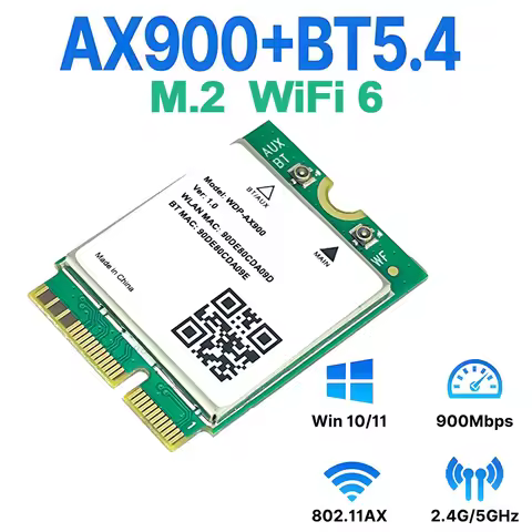 2in1 WiFi 6 Bluetooth 5.4 M.2 Network Card WDP-AX900 2.4G&5GHz Wireless Adapter For Laptop Computer 