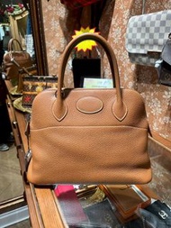 Hermes  37金棕色 Bolide31 保齡球包 TC皮 框O