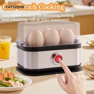 FAYSHOWSG Eggs Boiler, 200W Power Space Saving Smart Egg Cooker,  Auto Shut- 6 Eggs Capacity Stainle