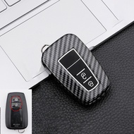 ABS Carbon Fiber Car Key Case Full Cover Shell Fob For Toyota Prius Camry Corolla CHR C-HR RAV4 Land Cruiser Prado Keychain Accessories