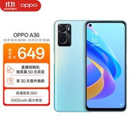 OPPO A36 6GB+128GB 晴川蓝 高通骁龙680 5000mAh超长续航大电池 学生游戏 备用 拍照 老年人智能手机