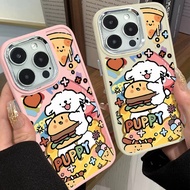 Interesting and Cute Burger Dog Phone Case Compatible for IPhone 11 12 13 Pro 14 15 7 8 Plus SE 2020 XR X XS Max TPU Soft Silicone Case Shockproof Cover Lens Protective