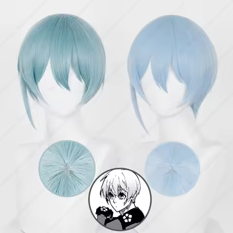 Perruque de Cosplay Anime Hiori Yo 28cm, perruques courtes bleu clair, cheveux synthétiques résistan