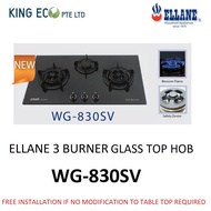 ELLANE WG-830SV 3 BURNER GLASS TOP HOB