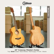 🔥Clerance Sale ถูกมาก🔥 Craftman CG75CNS Top Solid Guitar กีตาร์โปร่ง 40" คอเว้า ทรง Western ไม้หน้าแ