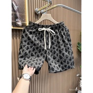 Breathable Sports Light Luxury Street Wear Houndstooth Shorts Men's Loose Quarter Beach Pants Retro 