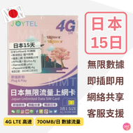 Softbank - 日本【15日】4G 極高速 無限數據卡 上網卡 電話卡 旅行電話咭 Data Sim咭(東京,大阪,富士山,福岡等)