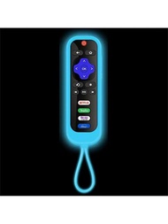 Roku Tv Express 4k+ Hd Streaming Stick 4k Premiere Streambar Soundbar Le Se Streaming Media Players Devices Remotes 的夜光矽膠遙控器套,夜光遙控器套帶掛繩,適用於 Roku Tv 遙控器 / Roku 簡單遙控器 / Roku 聲音遙控器（不適用於耳機插孔）