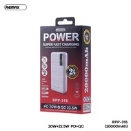 SG STOCK Remax RPP316 Noah Series 20000mAh Powerbank PD20W QC22.5W Fast Charging With 3 Inputs 2 Outputs RPP316