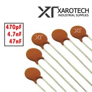 10 pcs of Ceramic Disc Capacitor 470pF, 4.7nF, 47nF